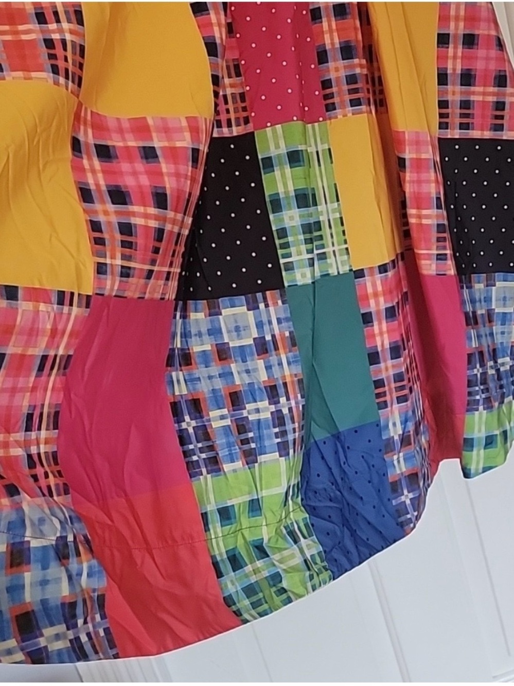 Anthropologie Maeve Patchwork Maxi Skirt NWT Small Colorblock Plaid Boho Pockets - Picture 5 of 13